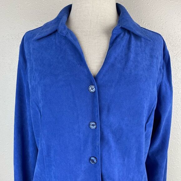 Harve Benard Blue Button Down Shirt Size L EUC - Picture 2 of 6